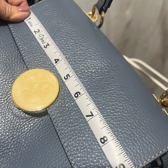 Uno Alla Volta Leather Shoulder Purse Blue - Picture 8 of 11